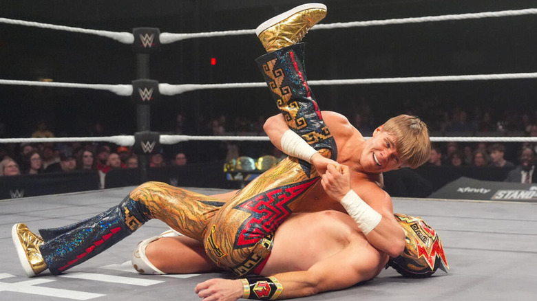 Brad Baylor looks to pin Rayo Americano.