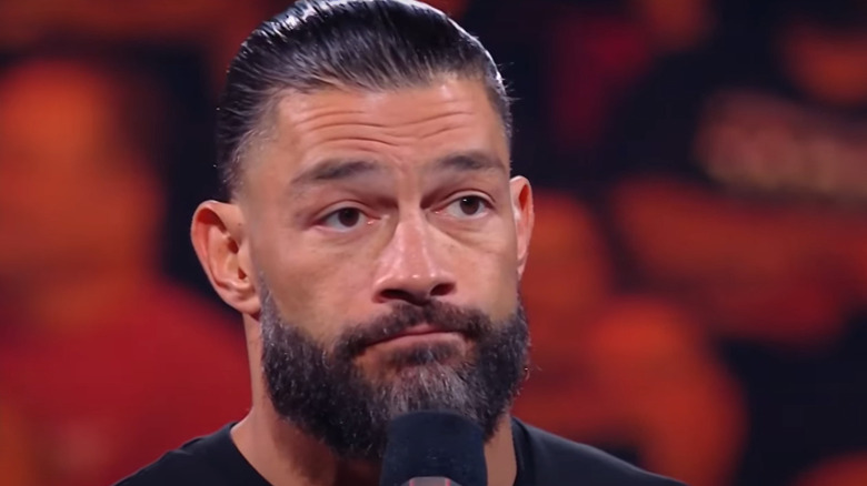 Roman Reigns eyebrows up