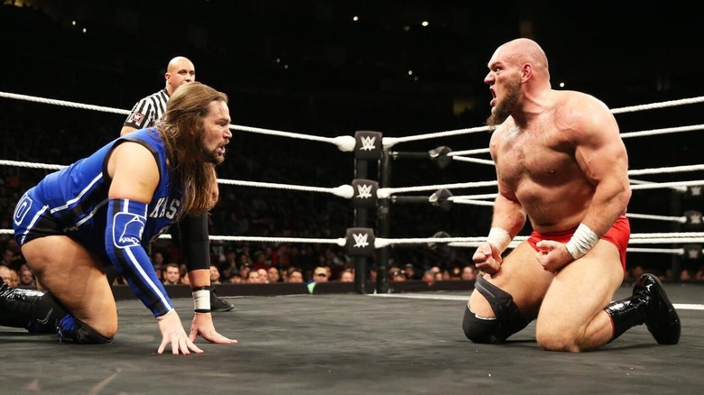 Kassius Ohno and Lars Sullivan at WWE NXT TakeOver: WarGames 2017