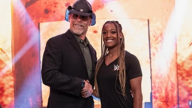 Shawn Michaels and Aria Bennett in an Instagram post shared on her account.
