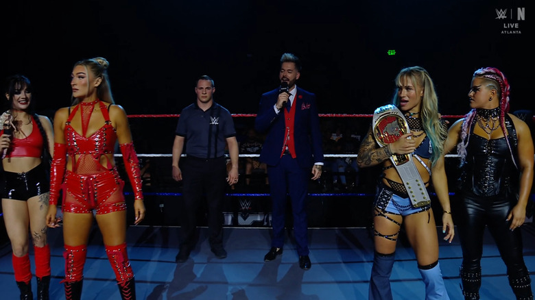 Paxley, Dame, Ruca, and Zaria all in the ring