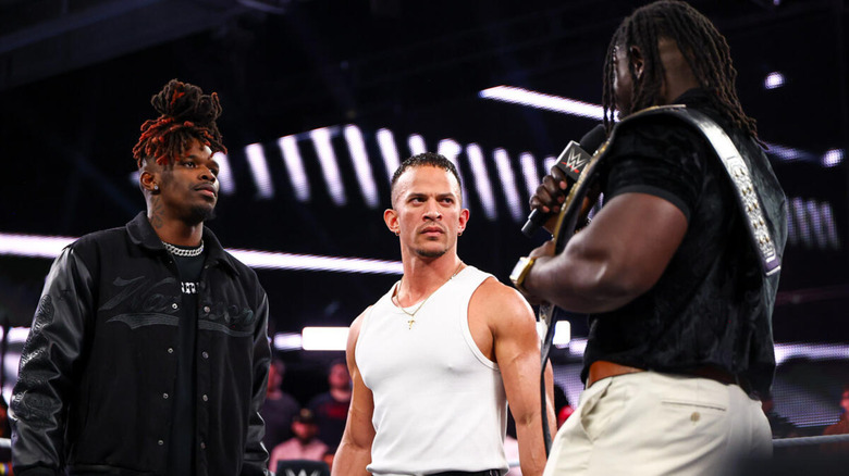 Je'Von Evans, Ricky Saints, and Oba Femi in WWE NXT