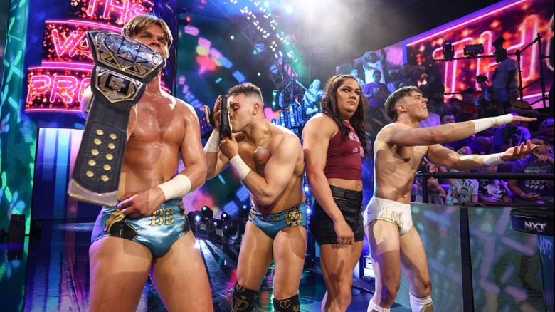 The Vanity Project celebrates after retaining the NXT Tag Team Titles