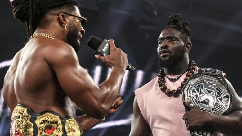 Trick Williams and Oba Femi segment on "WWE NXT"