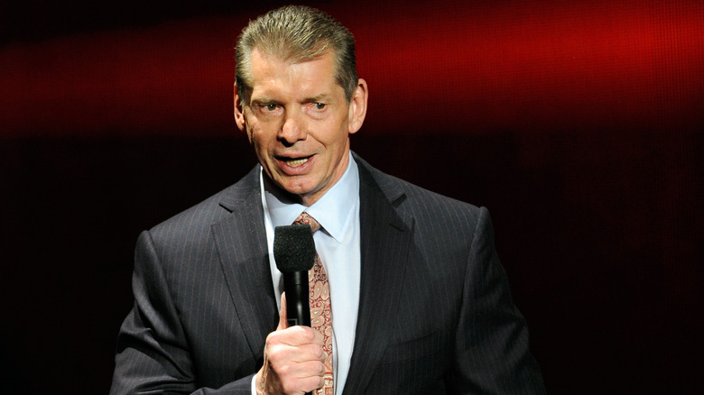 Vince McMahon at a press conference