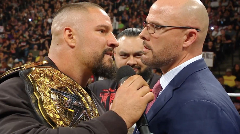 Breakker getting in Pearce's face