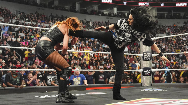 Stephanie Vaquer kicks Becky Lynch on "WWE Raw"