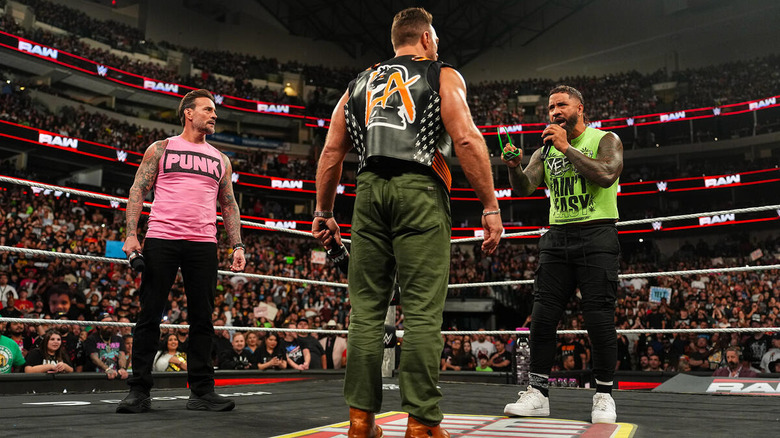 Jey Uso talks to LA Knight and CM Punk on "WWE Raw"