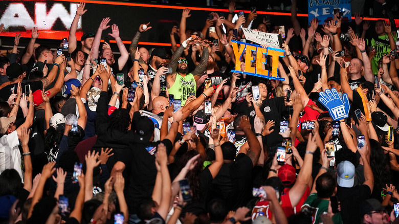 Jey Uso in the crowd on "WWE Raw"