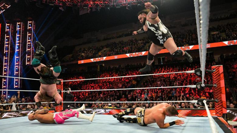 Ivar moonsaults Ricochet while Miz avoids Bronson Reed's Tsunami