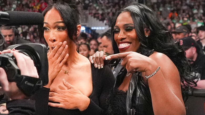 Lash Legend smiles alongside a grinning Nia Jax on "WWE Raw"