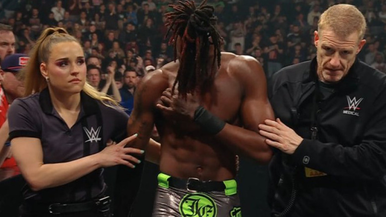 Je'Von Evans escorted by medical