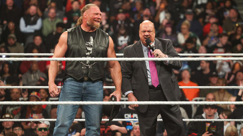 Brock Lesnar and Paul Heyman in the ring on "WWE Raw"