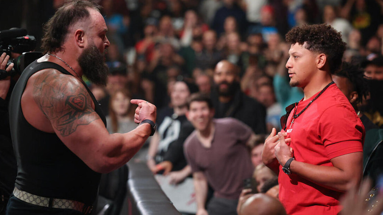 Braun Strowman faces off with Patrick Mahomes