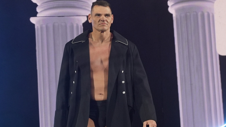 Gunther makes his entrance during WWE Backlash at Enterprise Center on May 10, 2025 in St Louis, Missouri.