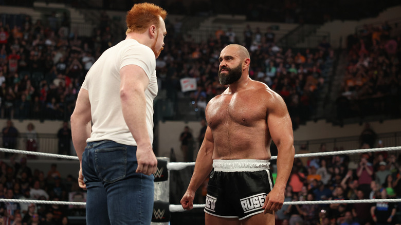 Sheamus and Rusev staredown