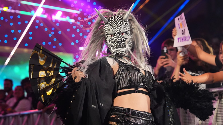 Asuka makes her entrance during Monday Night RAW at Resch Center on June 16, 2025 in Green Bay, Wisconsin.