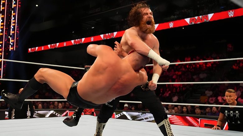 Sami Zayn clotheslines GUNTHER