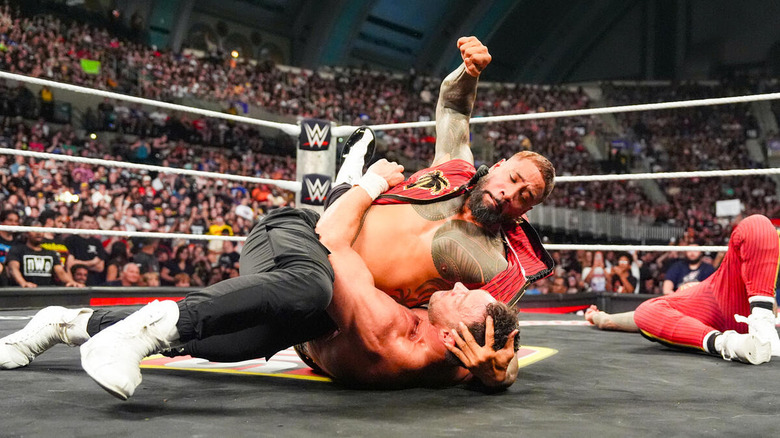 Jey Uso punches LA Knight on "WWE Raw"