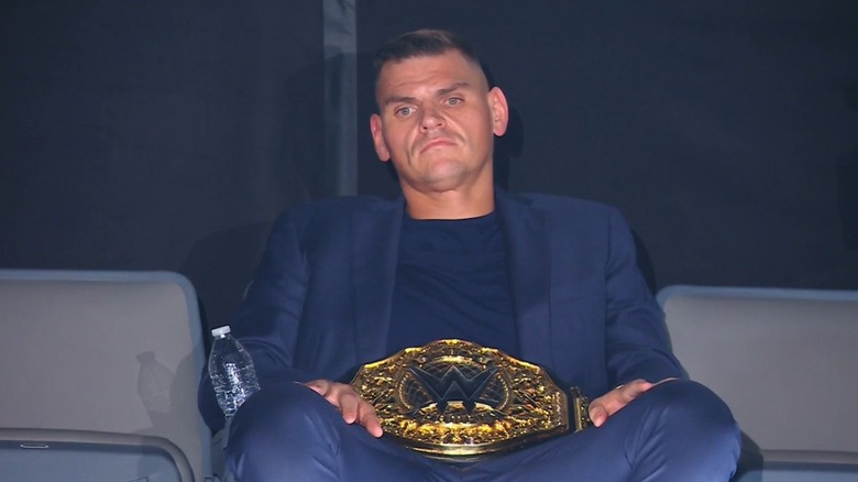 Gunther watches the "WWE Raw" main event from a suite