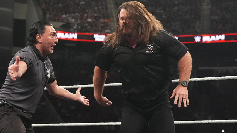 AJ Styles pretending to be a member of the medical crew on "WWE Raw"