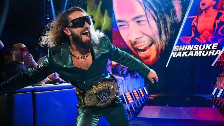 Seth Rollins walking down the ramp