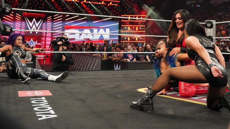 Lyra Valkyria is beaten up by The Judgment Day as Bayley struggles to rise on "WWE Raw"