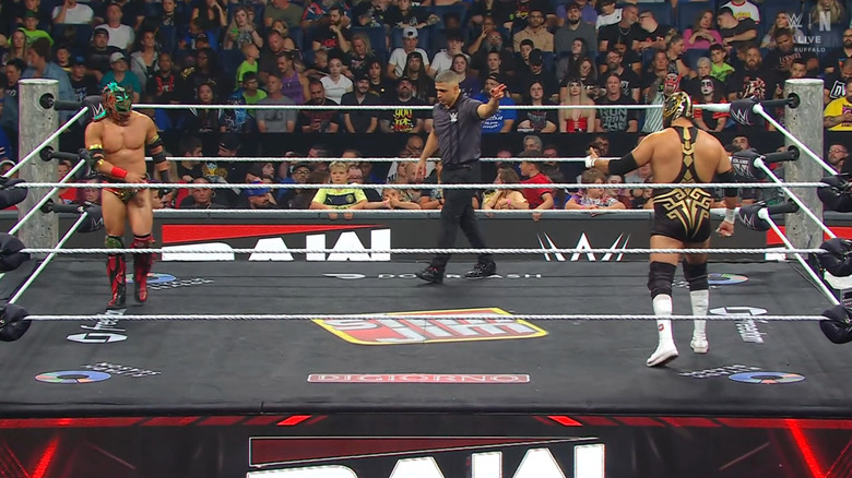 Lee and Wagner Jr. staring down one another in the ring