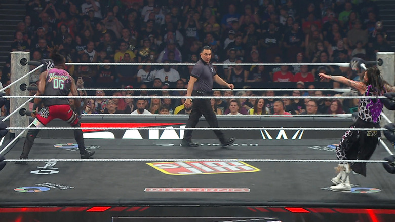 Evans and Dominik in the ring with one another