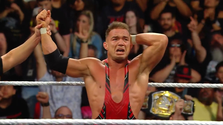 Chad Gable celebrates victory
