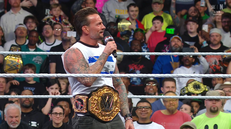 Punk speaking in the ring