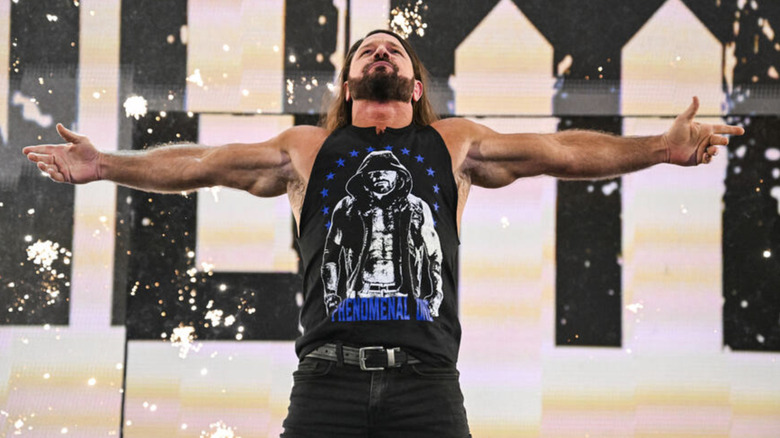 Styles posing on the entrance ramp