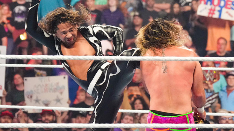 Nakamura Attacking Seth Rollins