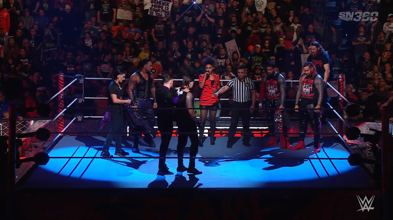 Judgment Day and The Bloodline in the ring