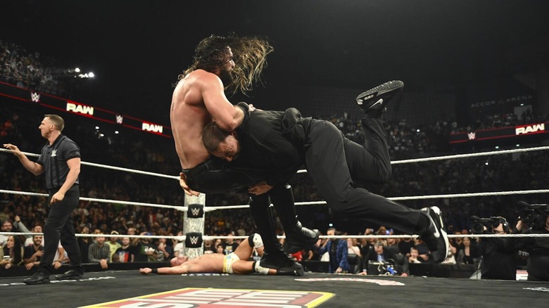 Bron Breakker spears Seth Rollins on "WWE Raw"