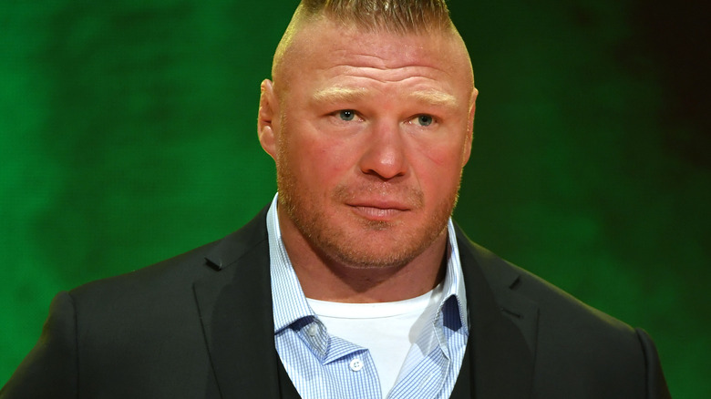 Lesnar at a speaking engagement