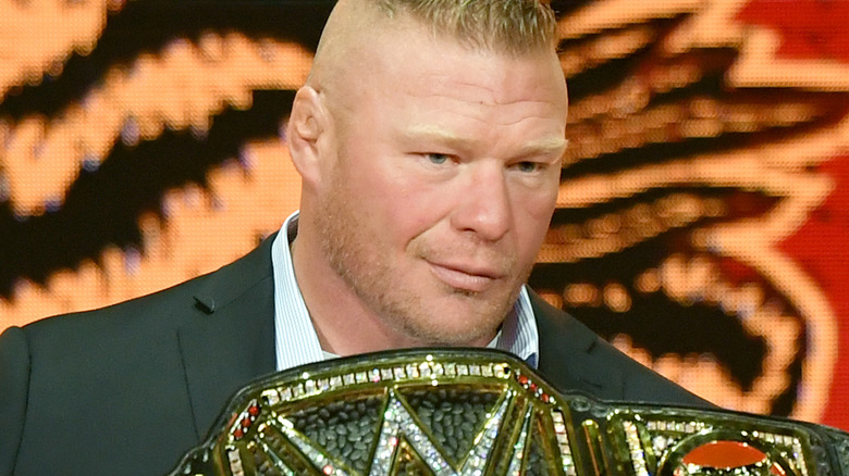 Lesnar at a speaking engagement