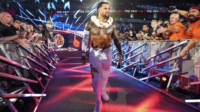 Jey Uso on the ramp