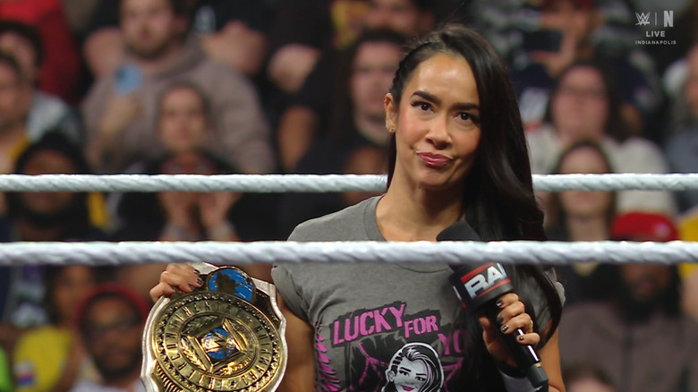 Lee talking in the ring