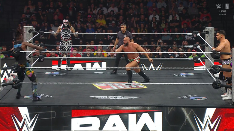 All four men inside the ring