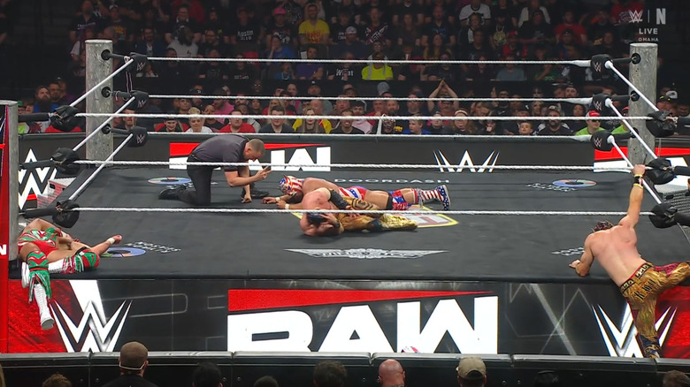 Several competitors down in the ring