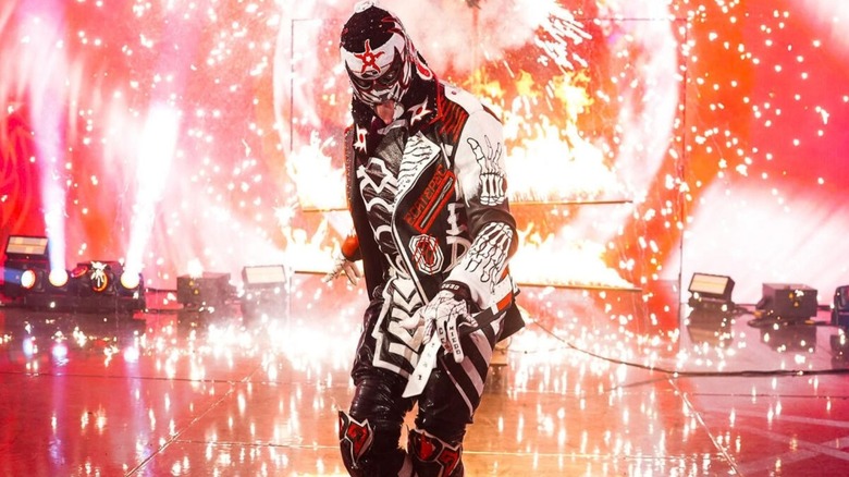 Penta poses as he struts down the ramp before a segment on 