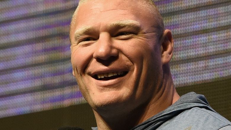 Brock Lesnar smiling