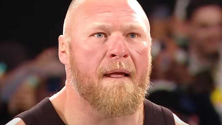 Brock Lesnar licking his lips