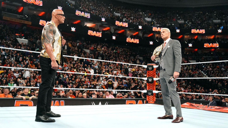The Rock and Cody Rhodes on WWE Raw
