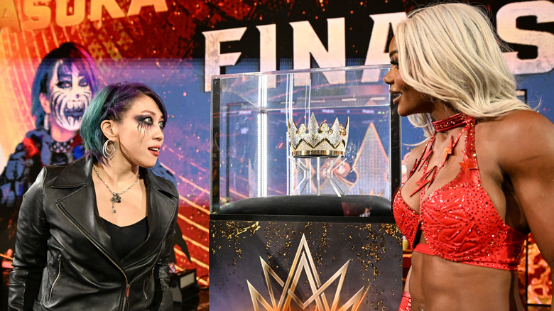 Asuka and Jade Cargill face off during Monday Night RAW at Nationwide Arena on June 23, 2025 in Columbus, Ohio.