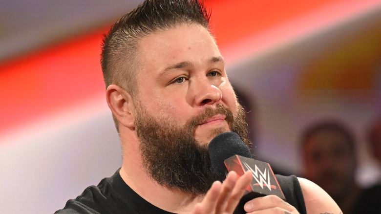 Kevin Owens on the microphone
