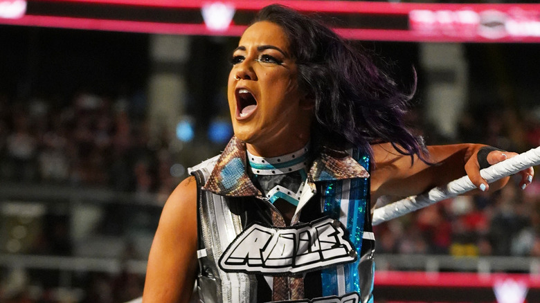 Bayley yelling in the ring