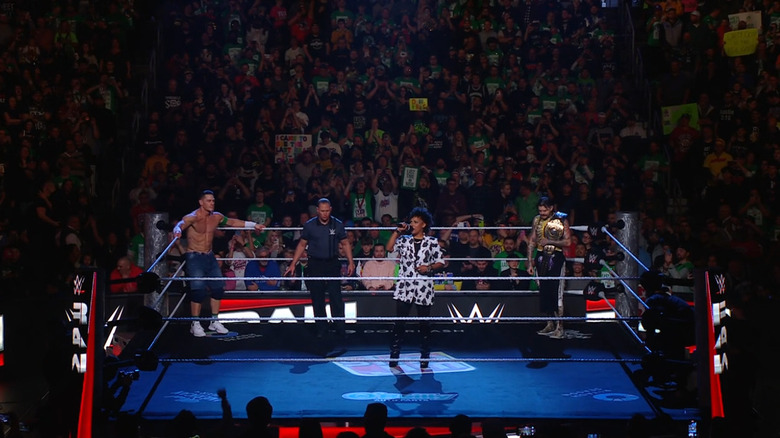 Cena and Dominik in the ring