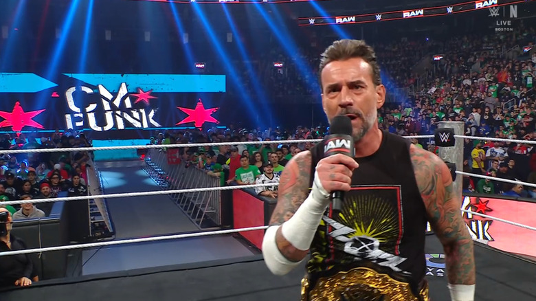 Punk speaking in the ring